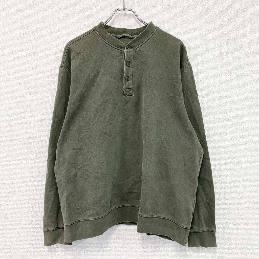 L.L.Bean　エルエルビーン　ヘンリーネックスウェット/トレーナー　カーキ　Lサイズ
