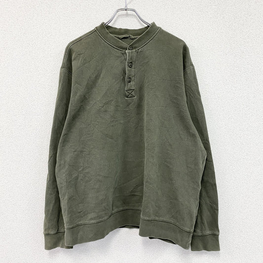 L.L.Bean　エルエルビーン　ヘンリーネックスウェット/トレーナー　カーキ　Lサイズ
