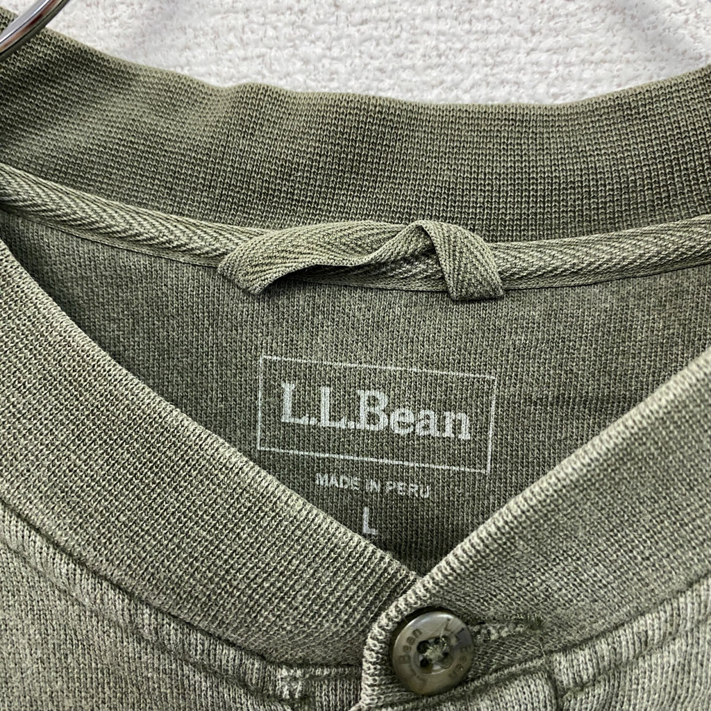 L.L.Bean　エルエルビーン　ヘンリーネックスウェット/トレーナー　カーキ　Lサイズ