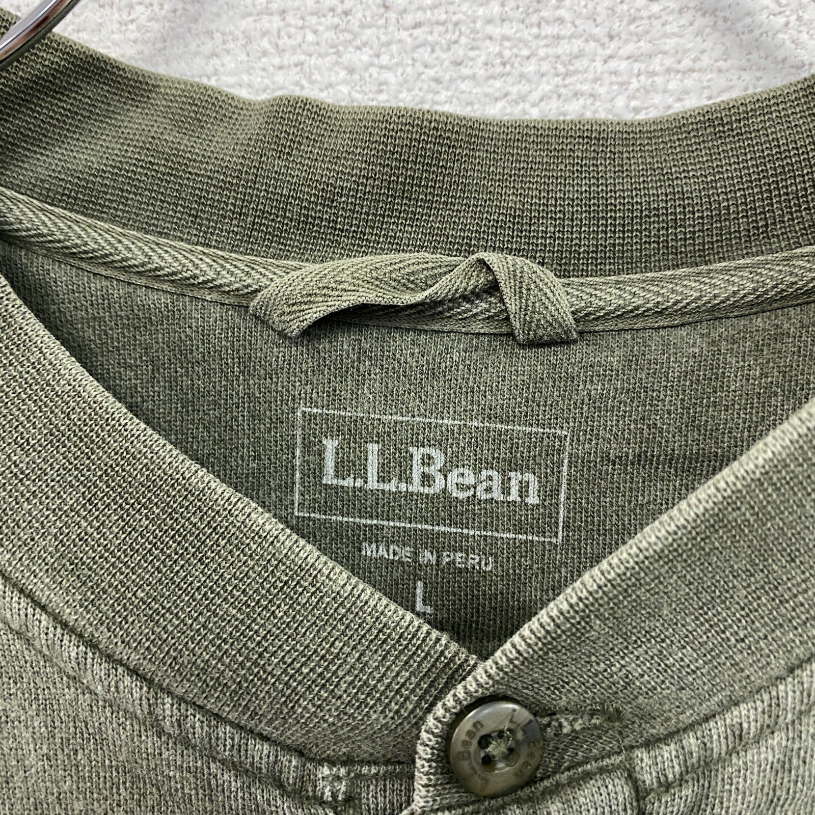 L.L.Bean　エルエルビーン　ヘンリーネックスウェット/トレーナー　カーキ　Lサイズ