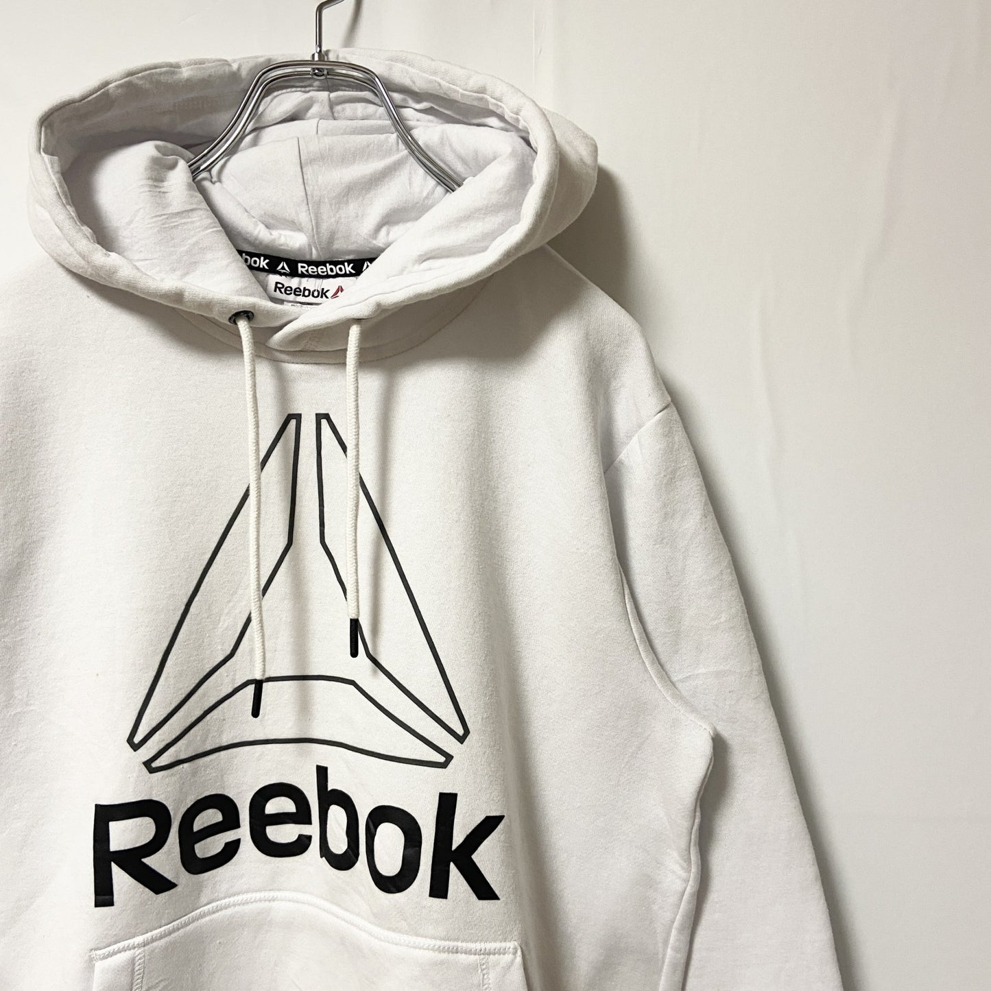 Reebok　リーボック　 スウェットパーカー/フーディー　デカロゴ　白　ホワイト　Sサイズ
