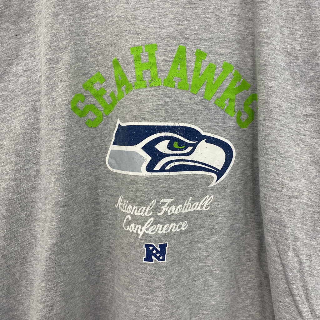 TEAM APPAREL　NFL　SEAHAWKS　半袖プリントTシャツ　アーチプリント　5連プリント　灰色　グレー　XLサイズ