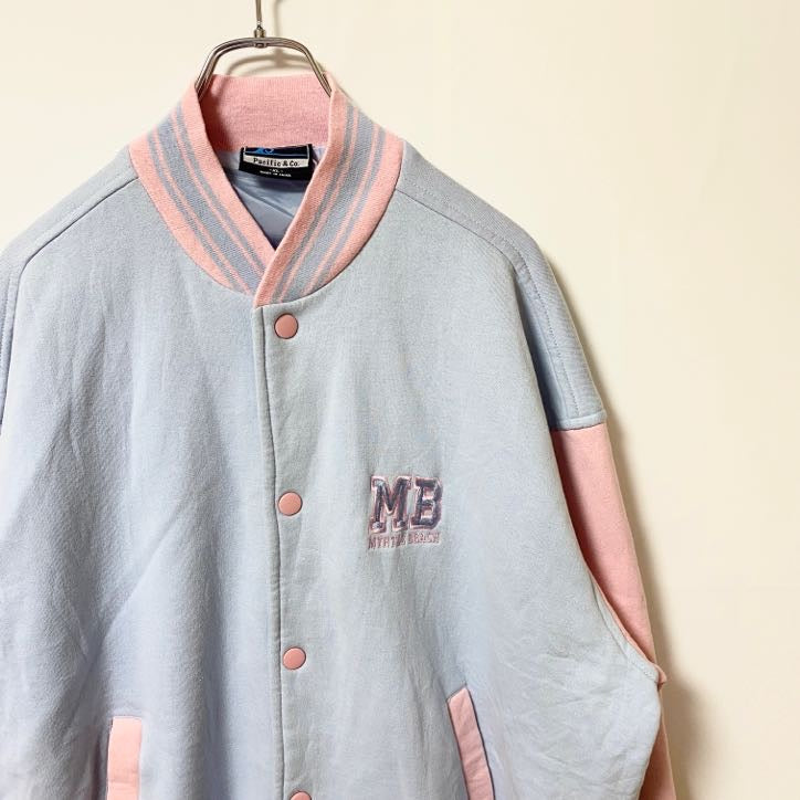 Pacific＆Co.　ボタンスタジャン　ジャケット　マートルビーチ　ワンポイント刺繍　秋冬服　XLサイズ