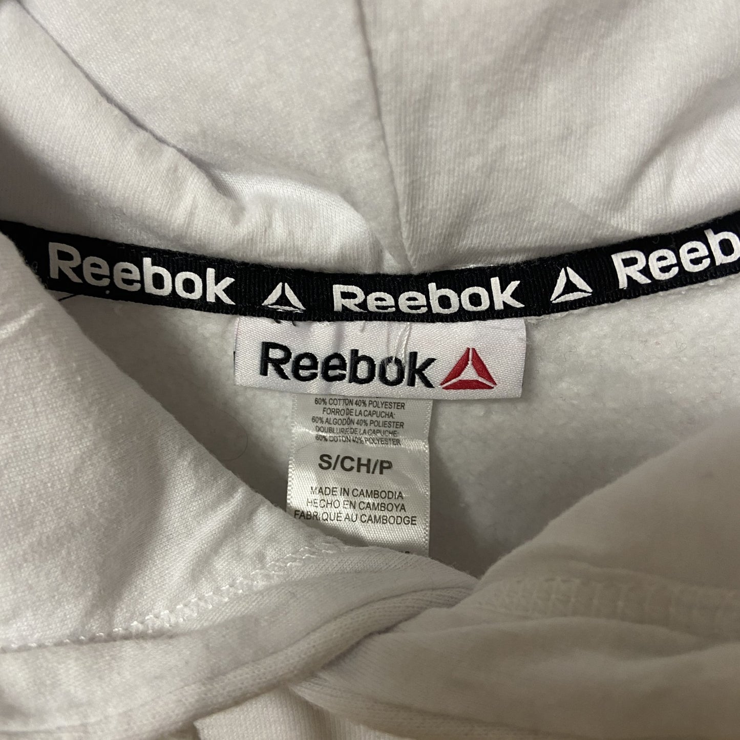 Reebok　リーボック　 スウェットパーカー/フーディー　デカロゴ　白　ホワイト　Sサイズ