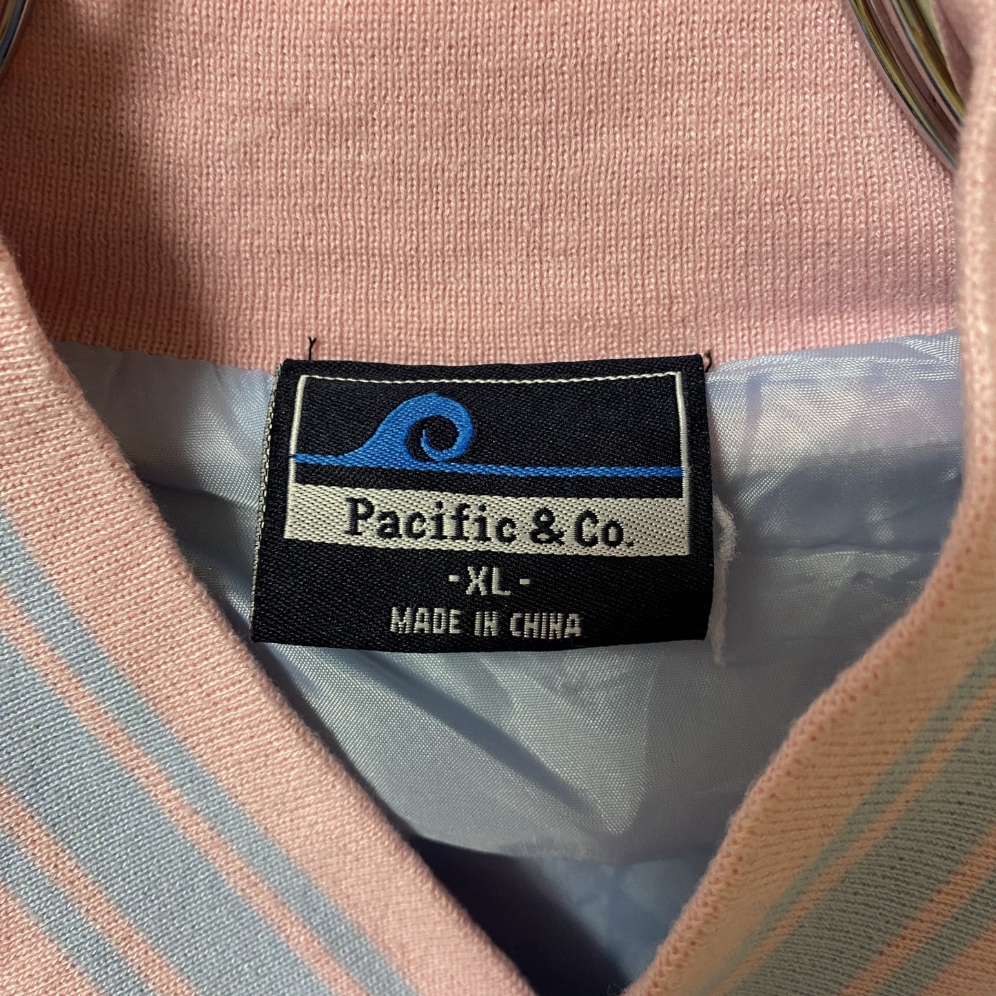 Pacific＆Co.　ボタンスタジャン　ジャケット　マートルビーチ　ワンポイント刺繍　秋冬服　XLサイズ