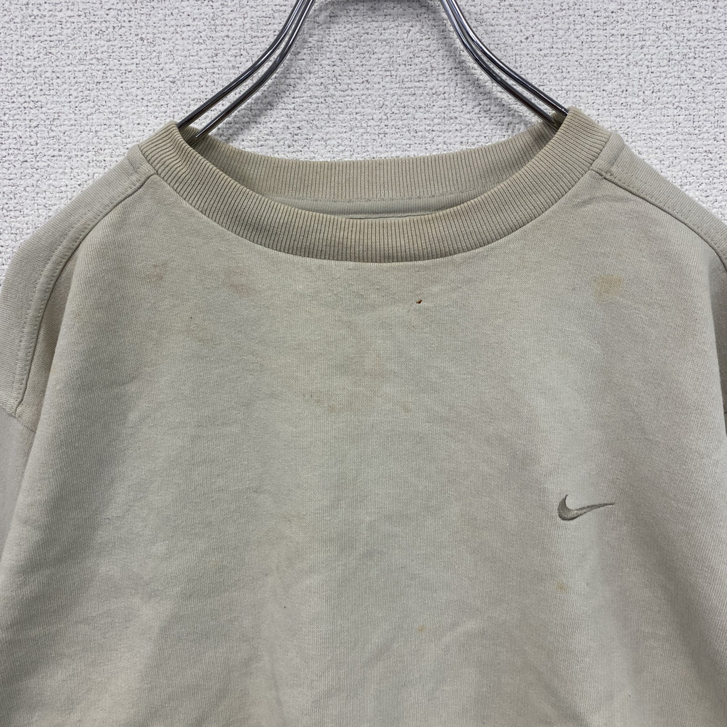 NIKE　ナイキ　スウェット/トレーナー　刺繡ロゴ　ベージュ　Sサイズ　