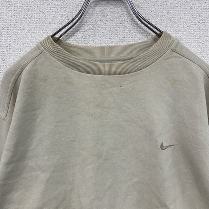 NIKE　ナイキ　スウェット/トレーナー　刺繡ロゴ　ベージュ　Sサイズ　