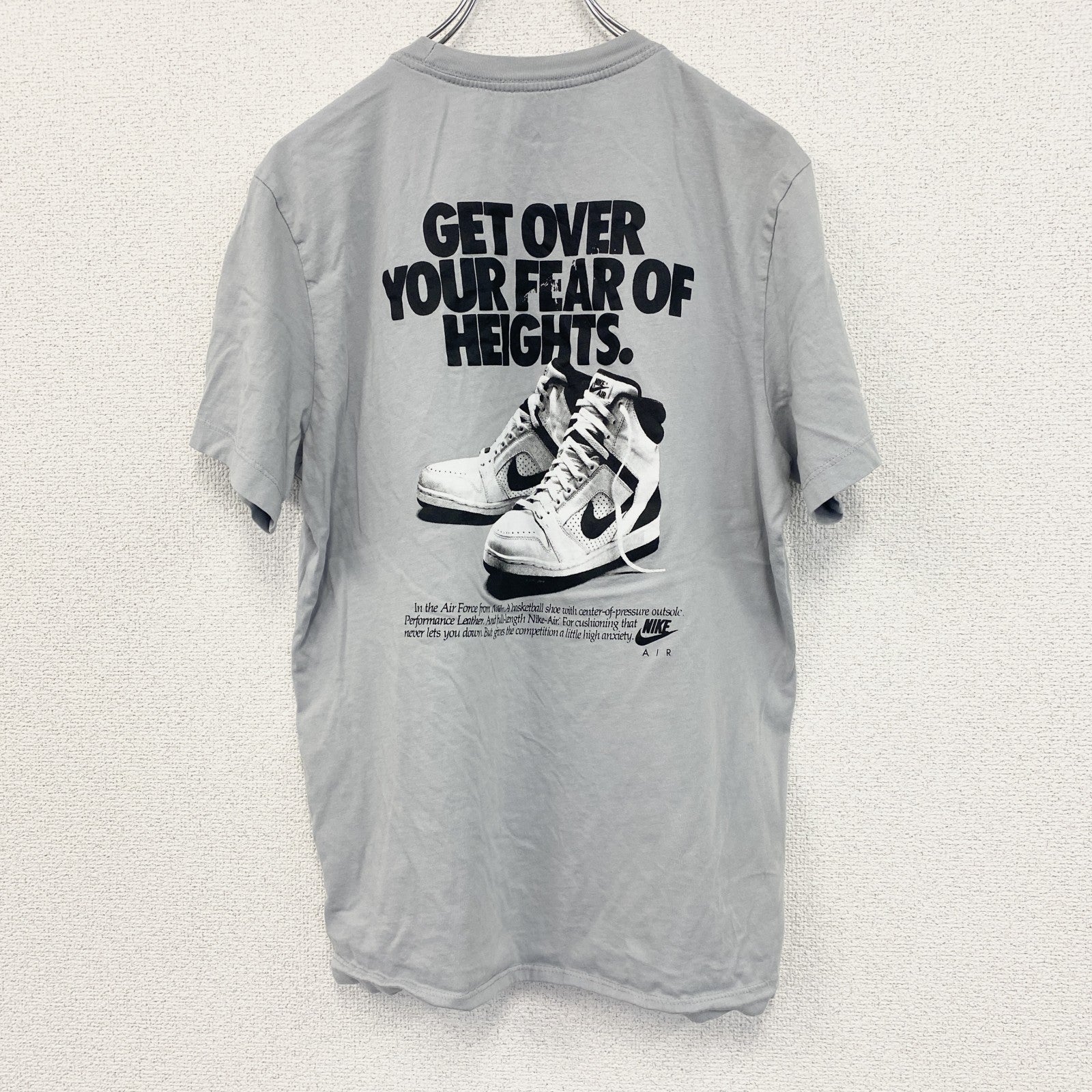 古着 used　NIKE ナイキ　半袖プリントTシャツ　エア フォース ワン　カジュアル　クルーネック　グレー　Mサイズ