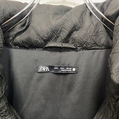 ZARA　ザラ　フルジップ中綿パフジャケット　黒　ブラック　Lサイズ　