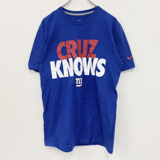 古着 used　NIKE ナイキ　半袖プリントTシャツ　CRUZ KNOWS　スウッシュロゴ　クルーネック　青　Mサイズ