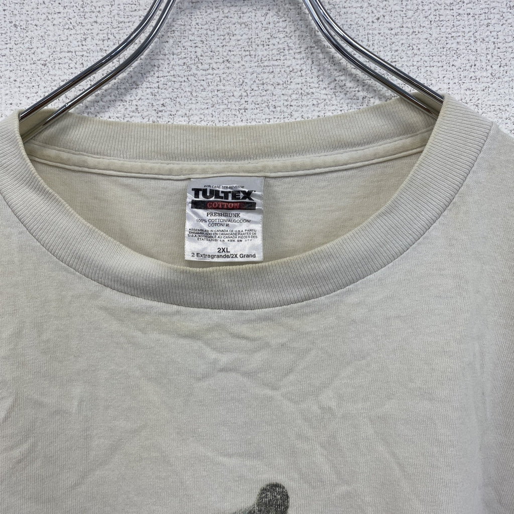 古着 used　90s　TULTEX　半袖アニマルプリントTシャツ　熊　Jasper Albrta　クルーネック　2XLサイズ