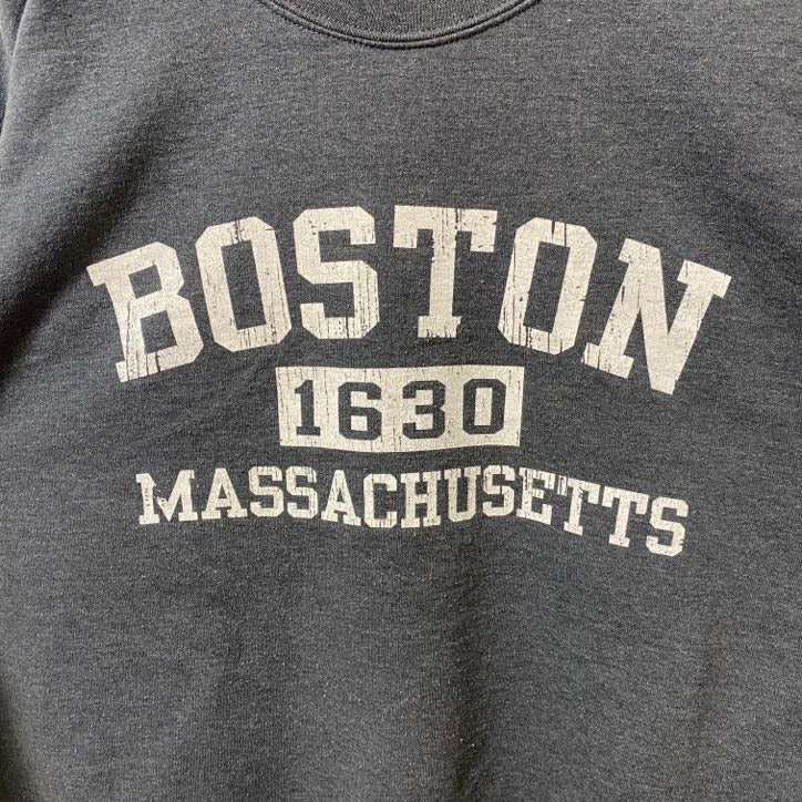 古着 used　GILDAN　BOSTON　長袖プリントスウェット　トレーナー　マサチューセッツ州　グレー　秋冬服　Lサイズ