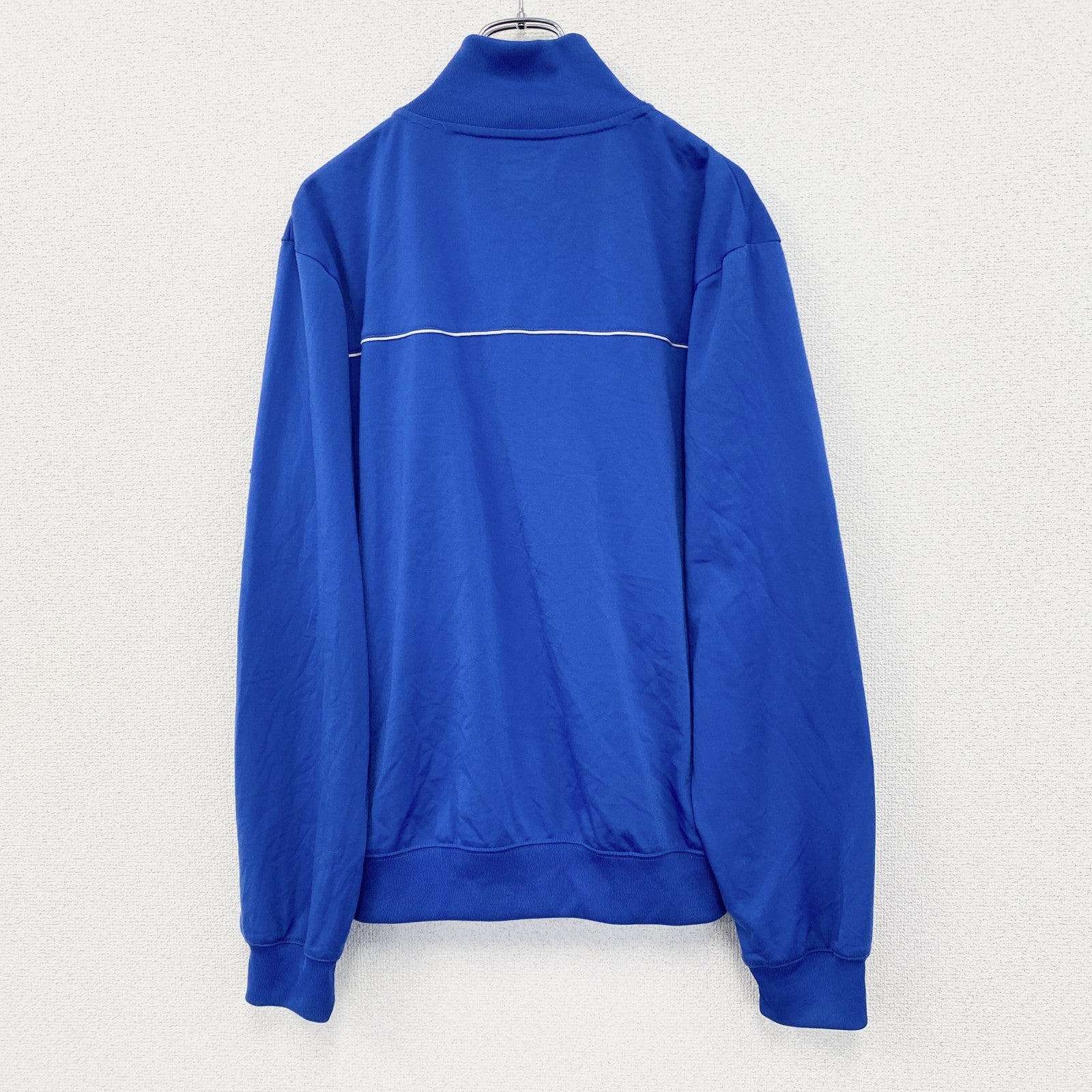 古着 used　NIKE ナイキ　トラックジャケット　フルジップ　カジュアルデザイン　スウッシュロゴ　ワンポイント　青　Mサイズ