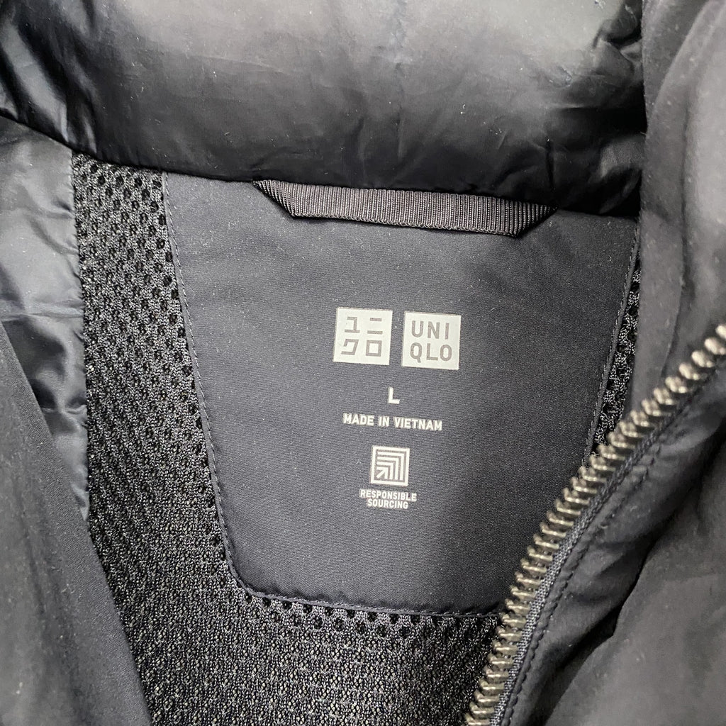 UNIQLO　ユニクロ　ハイブリッドダウンコート　ダウン90%　比翼仕立て　黒　ブラック　Lサイズ