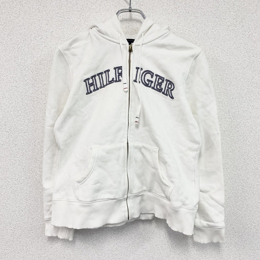 TOMMY HILFIGER　トミーヒルフィガー　フルジップスウェットパーカー/フーディー　デカロゴ　白　ホワイト　Mサイズ