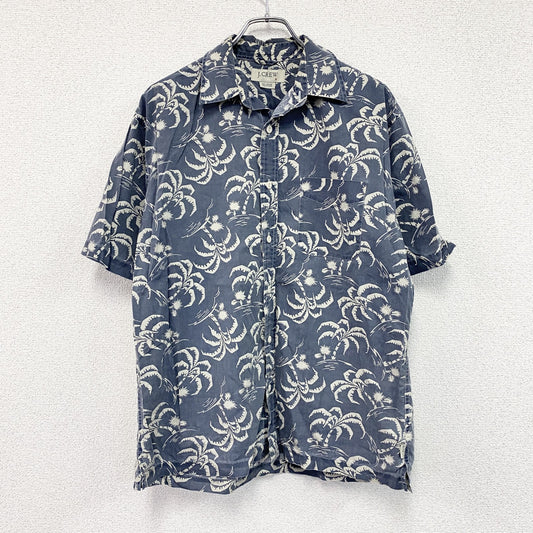 J.CREW　ジェイクルー　半袖シャツ　アロハシャツ　ヤシの木　総柄　紺　ネイビー　Mサイズ