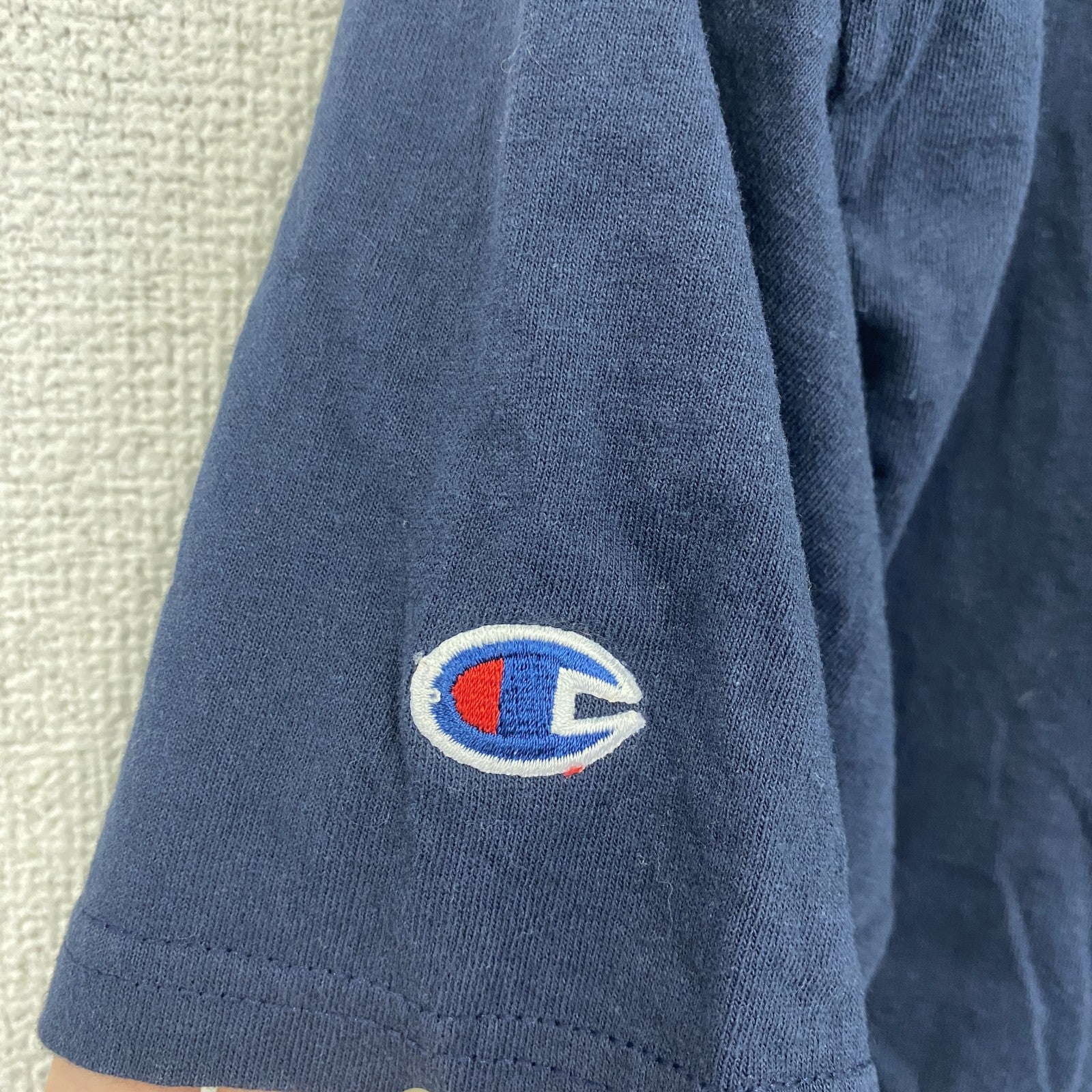 champion　チャンピオン　半袖プリントTシャツ　ベルリンオリンピック　刺繍ロゴ　クルーネック　現行　紺　ネイビー　Sサイズ
