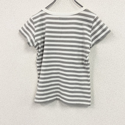 agnes b.　アニエスベー　半袖Tシャツ　ボーダー柄　バイカラー　白　ホワイト　灰色　グレー