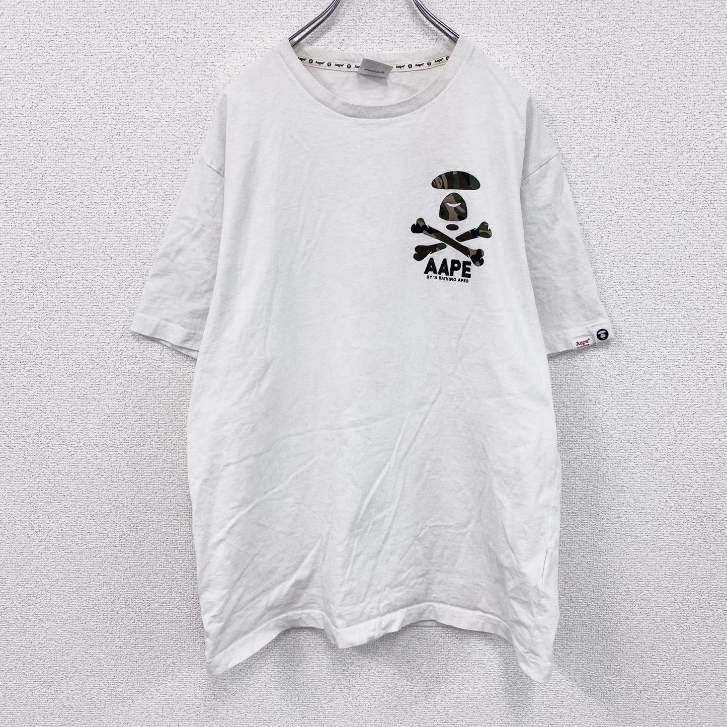 Aape　エイプ　半袖Tシャツ　カモフラ　白　ホワイト　XLサイズ