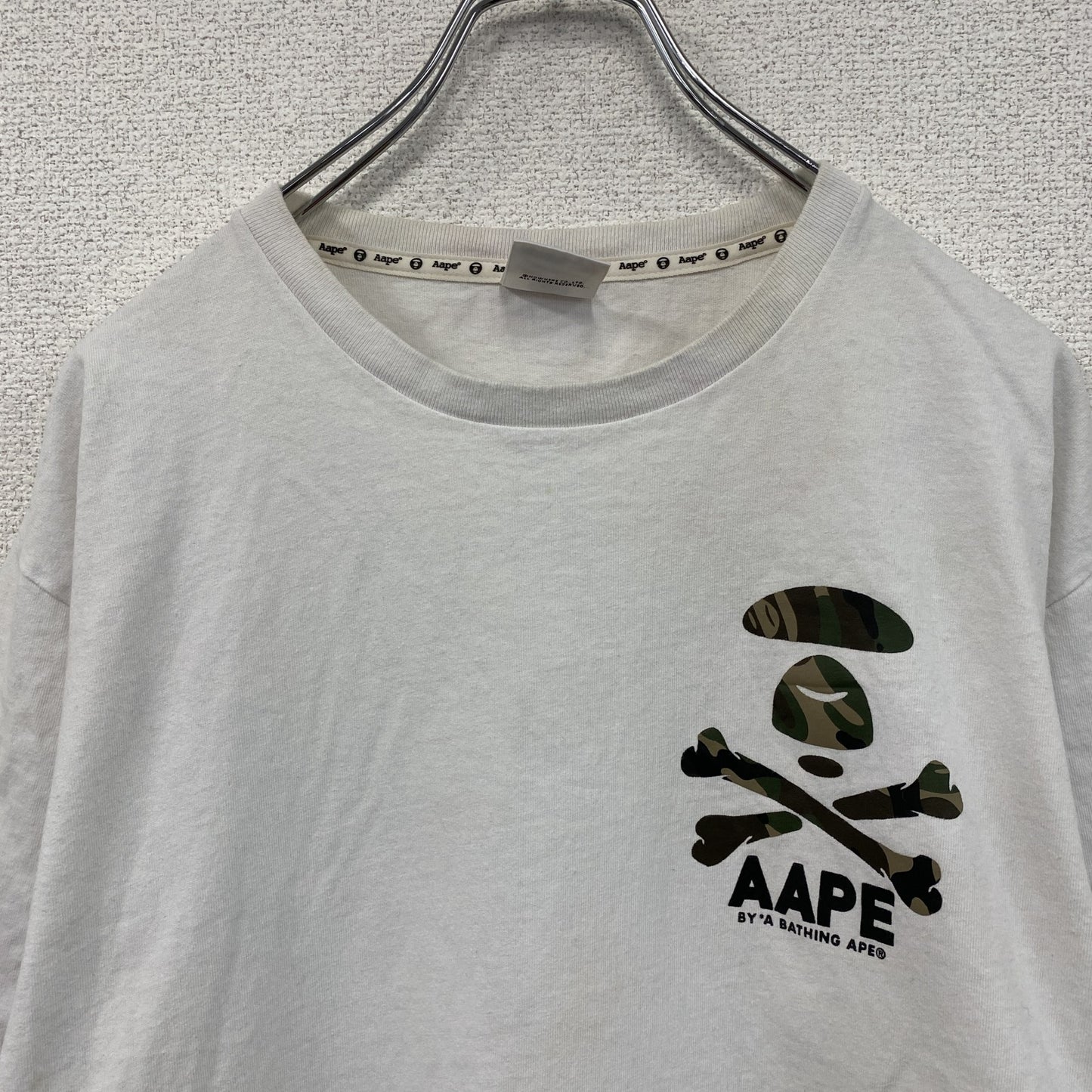 Aape　エイプ　半袖Tシャツ　カモフラ　白　ホワイト　XLサイズ