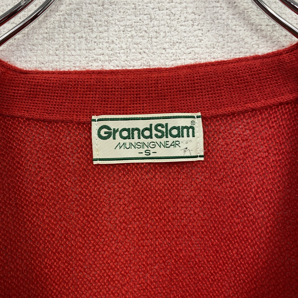 MUNSINGWEAR　マンシングウェア　Grand Slam　ウールニットカーディガン　赤　レッド　Sサイズ