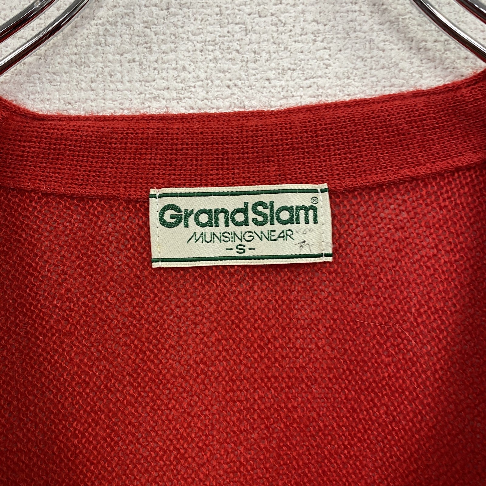MUNSINGWEAR　マンシングウェア　Grand Slam　ウールニットカーディガン　赤　レッド　Sサイズ