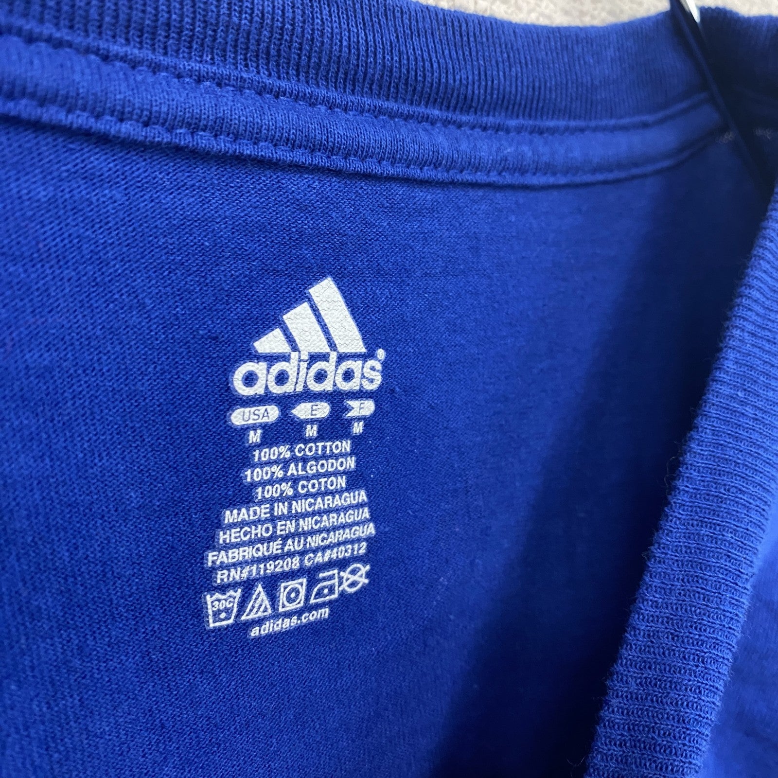古着 used　adidas アディダス　半袖プリントTシャツ　NBA　バスケ　ニューヨーク　クルーネック　青　Mサイズ