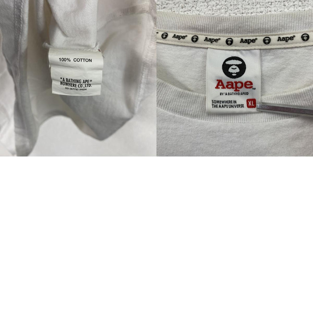 Aape　エイプ　半袖Tシャツ　カモフラ　白　ホワイト　XLサイズ