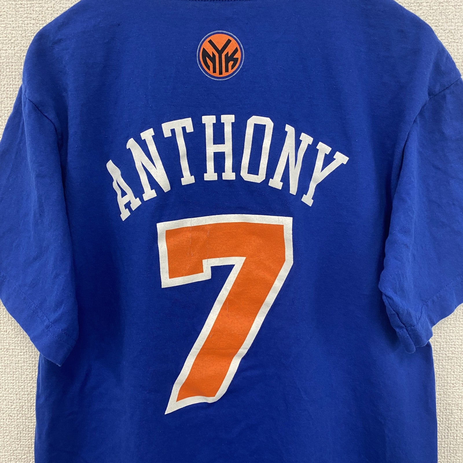古着 used　adidas アディダス　半袖プリントTシャツ　NBA　バスケ　ニューヨーク　クルーネック　青　Mサイズ