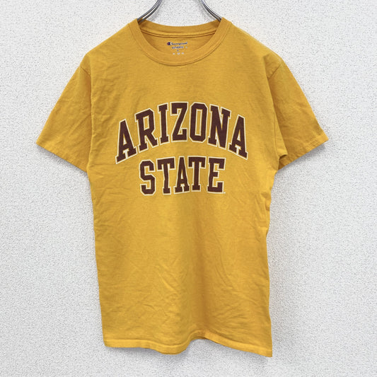 古着 used　champion チャンピオン　半袖プリントTシャツ　ARIZONA STATE　カジュアル　黄色　Sサイズ