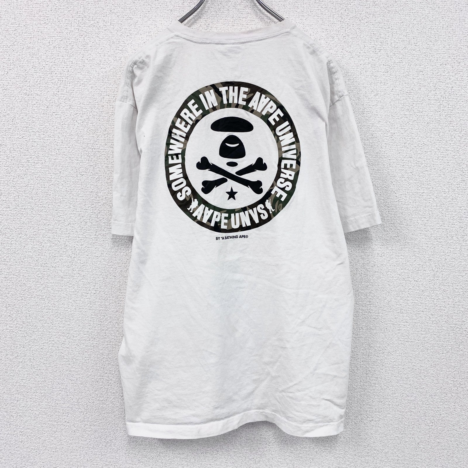 Aape　エイプ　半袖Tシャツ　カモフラ　白　ホワイト　XLサイズ