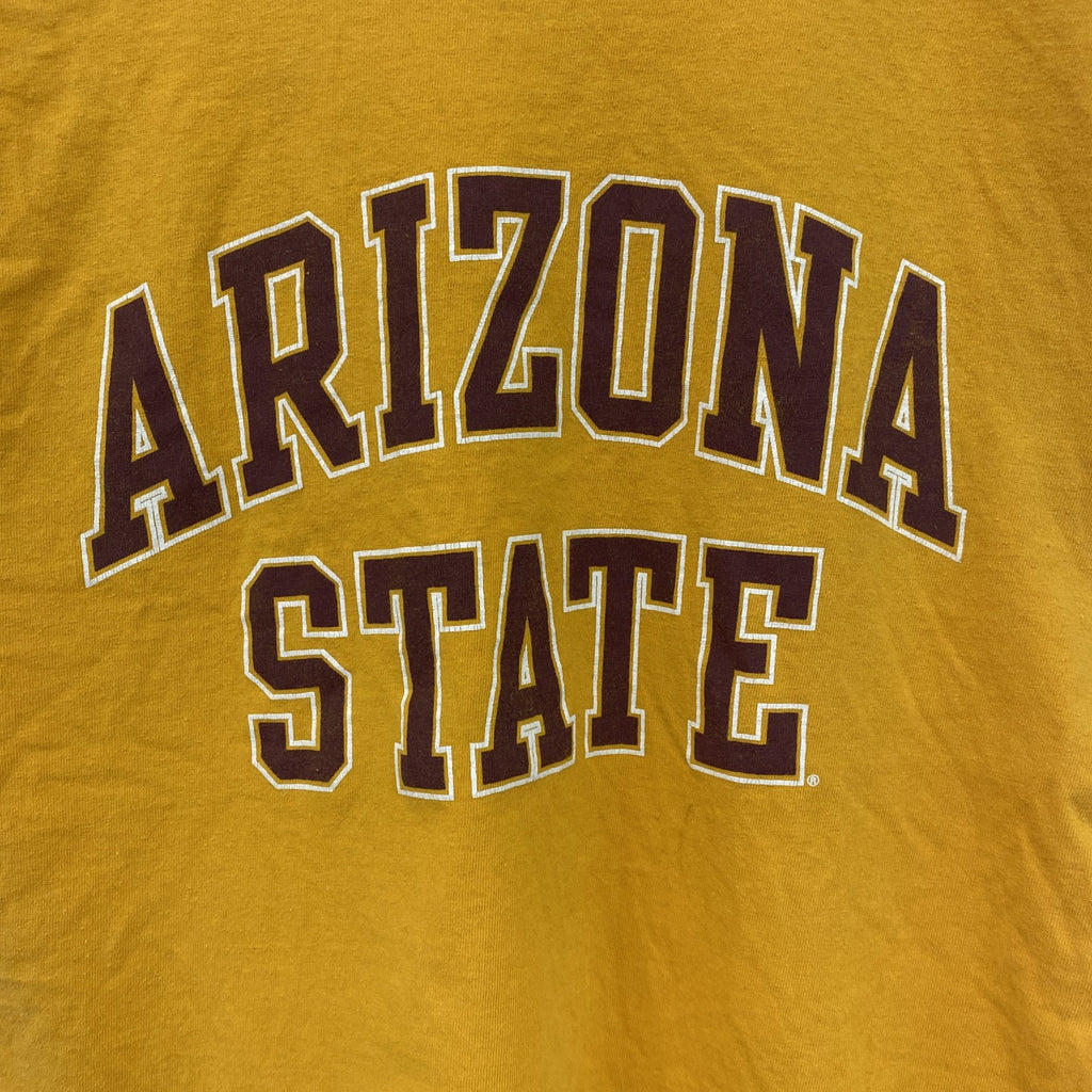 古着 used　champion チャンピオン　半袖プリントTシャツ　ARIZONA STATE　カジュアル　黄色　Sサイズ