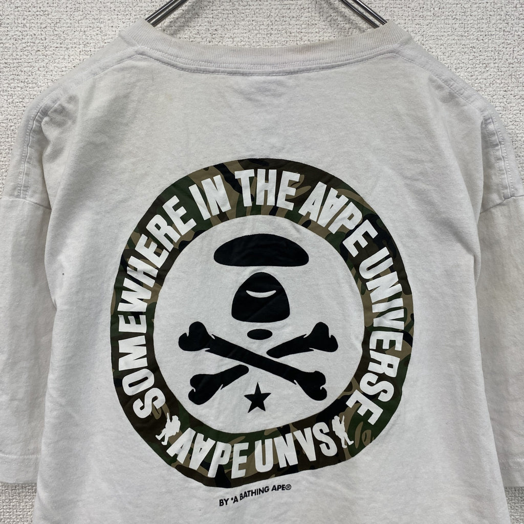 Aape　エイプ　半袖Tシャツ　カモフラ　白　ホワイト　XLサイズ