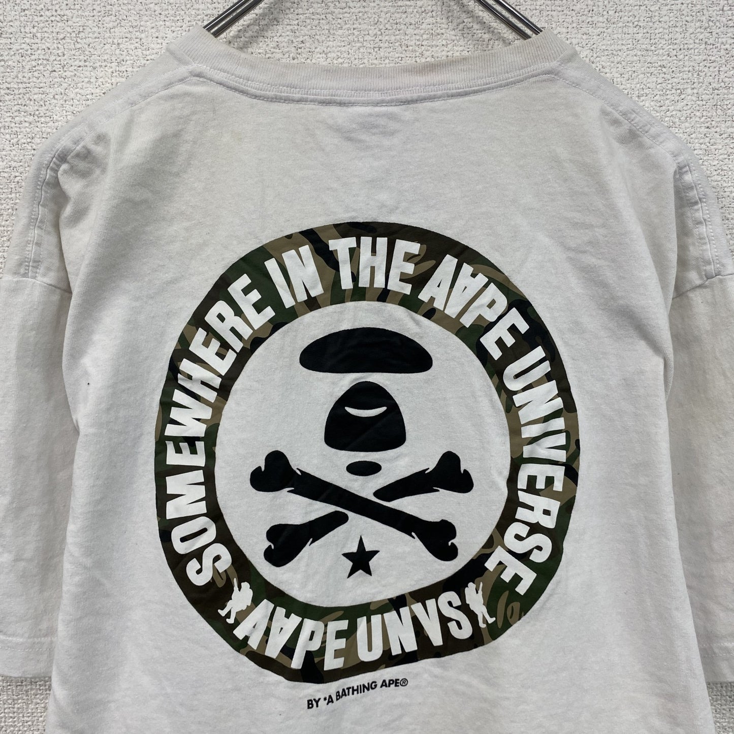 Aape　エイプ　半袖Tシャツ　カモフラ　白　ホワイト　XLサイズ