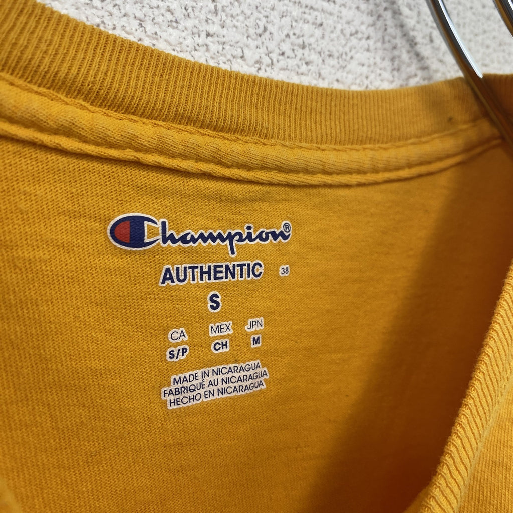 古着 used　champion チャンピオン　半袖プリントTシャツ　ARIZONA STATE　カジュアル　黄色　Sサイズ