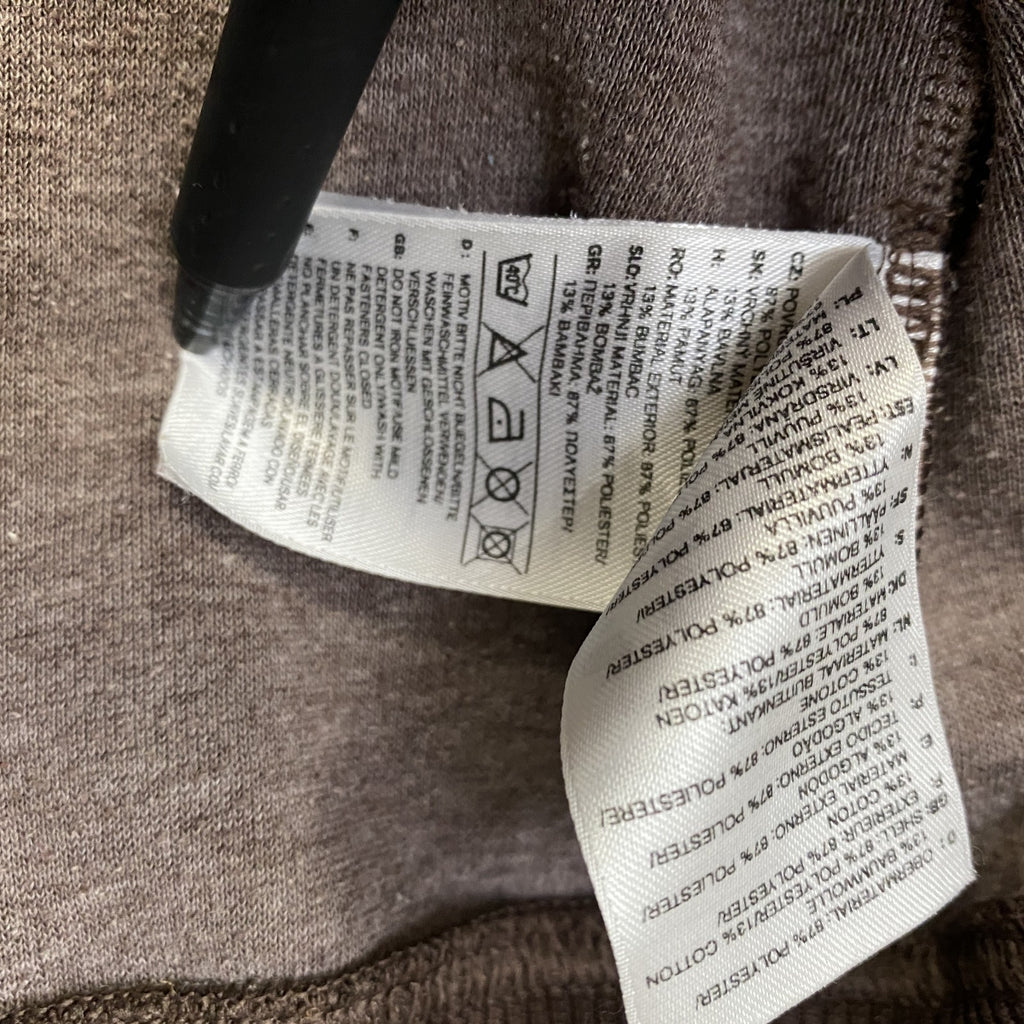 古着 used　adidas　アディダス　デカロゴジャージパーカー　フード付きトラックジャケット　フルジップ　茶色　XLサイズ