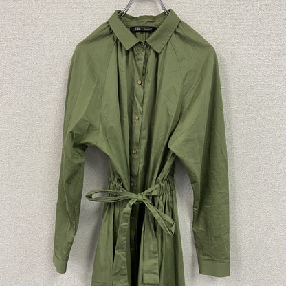 ZARA　ザラ　長袖ワンピース　ラグランスリーブ　緑　グリーン　Sサイズ