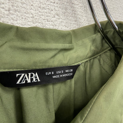 ZARA　ザラ　長袖ワンピース　ラグランスリーブ　緑　グリーン　Sサイズ