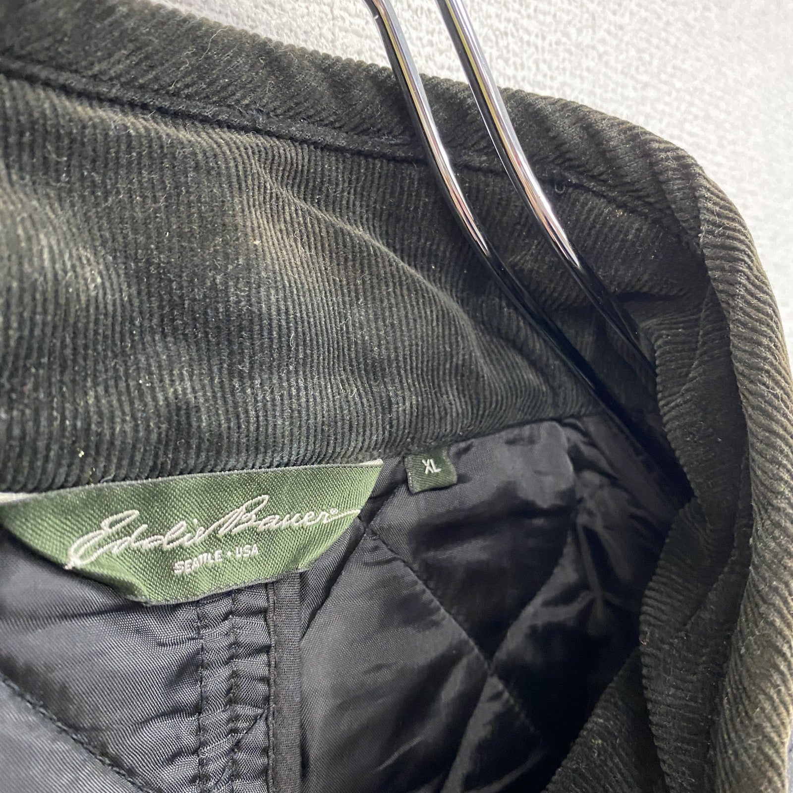 Eddie Bauer　エディーバウアー　キルティングジャケット　中綿入り　3つポケット　灰色　グレー　XLサイズ