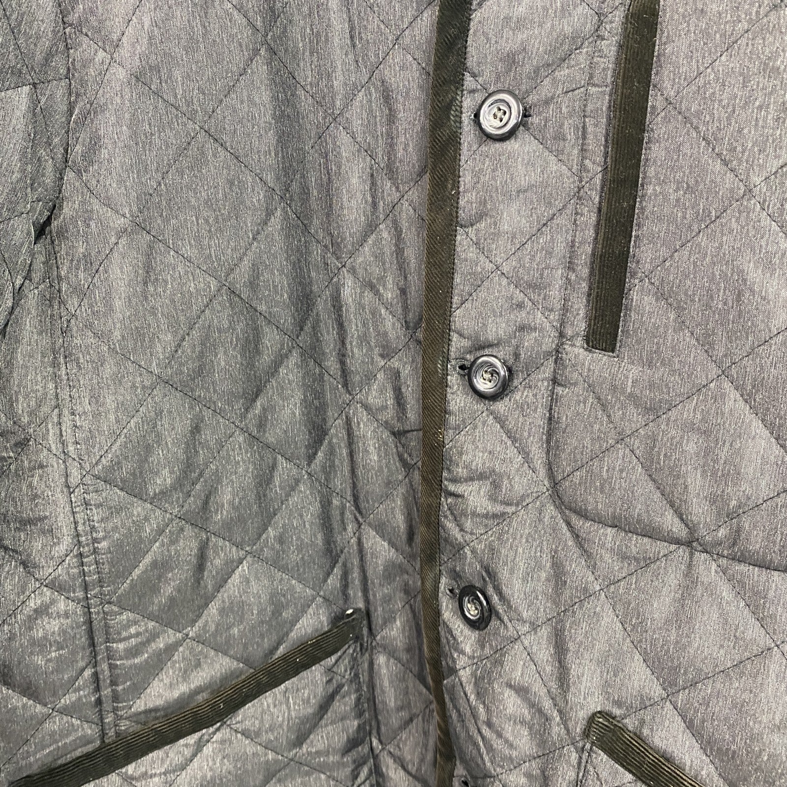 Eddie Bauer　エディーバウアー　キルティングジャケット　中綿入り　3つポケット　灰色　グレー　XLサイズ