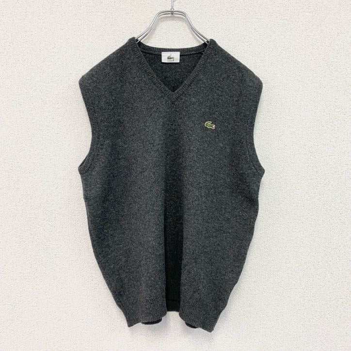 LACOSTE　ラコステ　ニットベスト　刺繡ロゴ　グレー　3サイズ　
