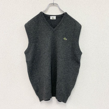 LACOSTE　ラコステ　ニットベスト　刺繡ロゴ　グレー　3サイズ　