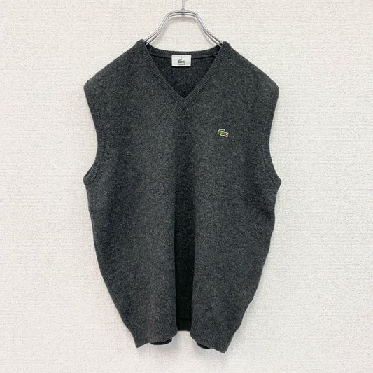 LACOSTE　ラコステ　ニットベスト　刺繡ロゴ　グレー　3サイズ　