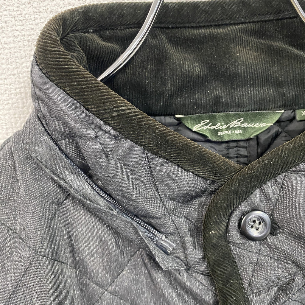 Eddie Bauer　エディーバウアー　キルティングジャケット　中綿入り　3つポケット　灰色　グレー　XLサイズ