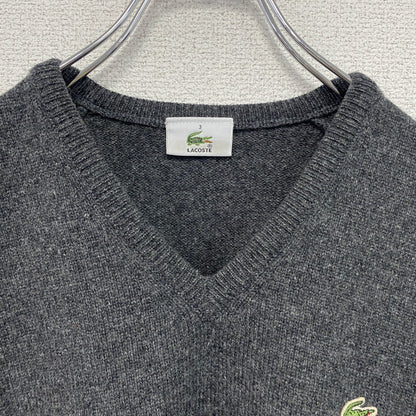 LACOSTE　ラコステ　ニットベスト　刺繡ロゴ　グレー　3サイズ　