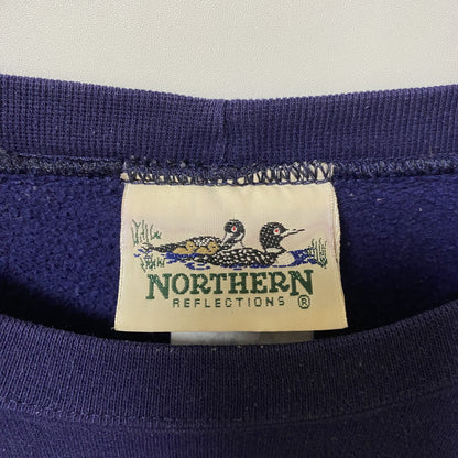 古着 used　90s　NORTHERN REFLECTIONS　長袖アニマルプリントスウェット　トレーナー　犬　猫　Lサイズ