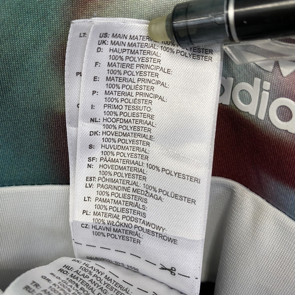 古着 used　adidas　アディダス　グラフィックプリントトレーナー　スーパースター　カジュアルデザイン　レトロ　青　Lサイズ