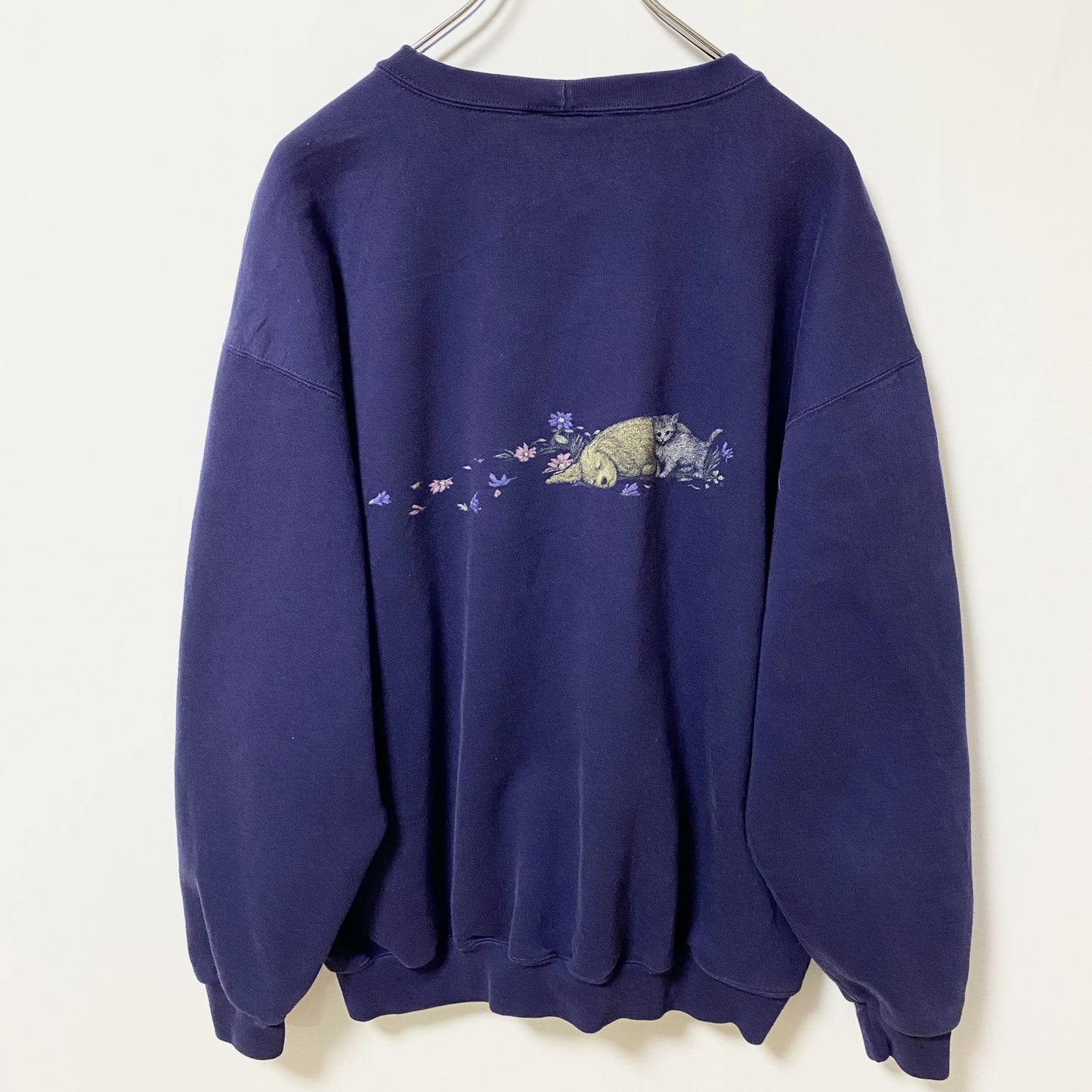 古着 used　90s　NORTHERN REFLECTIONS　長袖アニマルプリントスウェット　トレーナー　犬　猫　Lサイズ