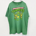 古着 used　アイドル忍者タートルズ　半袖オリジナルアニメプリントTシャツ　カジュアルデザイン　クルーネック　緑　XLサイズ