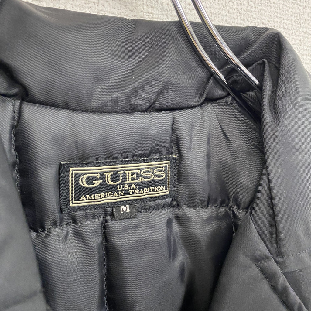 GUESS U.S.A　ゲスユーエスエー　ナイロンダブルライダースジャケット　中綿入り　黒　ブラック　Mサイズ